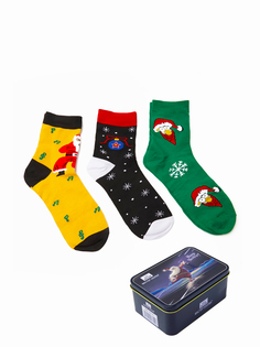 Комплект носков мужских Мастер Хлопка socksnewyear разноцветных 41-46, 3 пары