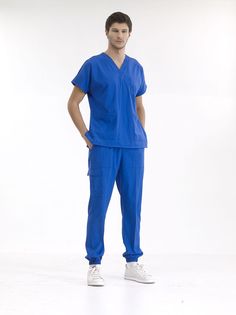 Костюм медицинский мужской Cizgimedikal Uniforma EJL100 синий S