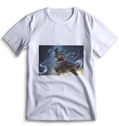 Футболка Top T-shirt Sekiro shadow die twice (Секиро, Япония, Соулс Лайк ) 0039 белая 3XS