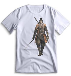 Футболка Top T-shirt Sekiro shadow die twice (Секиро, Япония, Соулс Лайк ) 0015 белая M