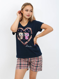 Пижама женская Soft home П003 синяя 46 RU