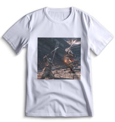 Футболка Top T-shirt Sekiro shadow die twice (Секиро, Япония, Соулс Лайк ) 0027 белая 3XS