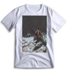 Футболка Top T-shirt Sekiro shadow die twice (Секиро, Япония, Соулс Лайк ) 0080 белая 3XS