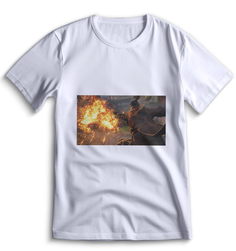 Футболка Top T-shirt Sekiro shadow die twice (Секиро, Япония, Соулс Лайк ) 0092 белая M