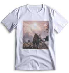 Футболка Top T-shirt Sekiro shadow die twice (Секиро, Япония, Соулс Лайк ) 0001 белая XXS