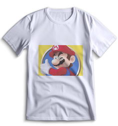Футболка Top T-shirt Mario (Марио, Луиджи) 0035 белая M
