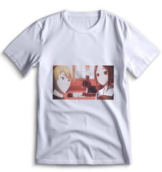 Футболка Top T-shirt Kaguya-Sama Love is War Сама в Любви как на Войне 0118 белая XL