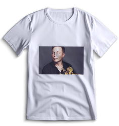 Футболка Top T-shirt Илон Маск (Тесла) 0111 белая XXS