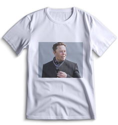 Футболка Top T-shirt Илон Маск (Тесла) 0115 белая XXS