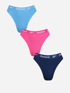 Комплект трусов Reebok для женщин, U4_F9795_RBK, синий, розовый, M, 3 шт