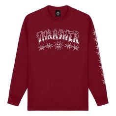 Лонгслив мужской Thrasher Barbed Wire бордовый XL