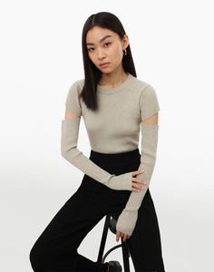 Джемпер женский Gloria Jeans GSW006181 бежевый XXS (36-38)