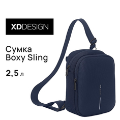 Сумка-слинг унисекс XD Design Boxy Sling синий, 21х16х7,5 см
