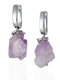 Серьги подвески из бижутерного сплава Lattrice 546235726, аметист