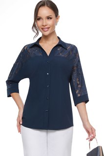 Блуза женская DStrend Алания синяя 52 RU