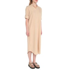 Платье женское Maison David MLY2117-1 бежевое 2XS
