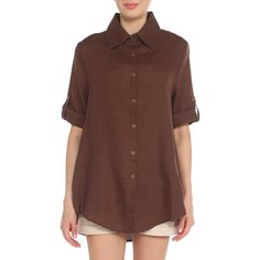 Рубашка женская Maison David MLY2116 коричневая 2XS