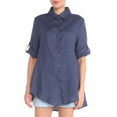 Рубашка женская Maison David MLY2116 синяя 2XS