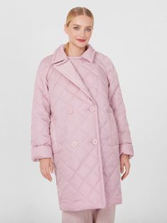 Пальто женское Lo 01232001 розовое 46 RU