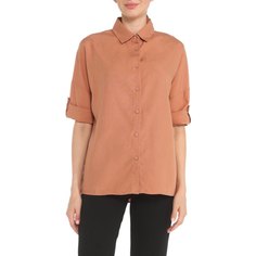Рубашка женская Maison David MLY2115-1 коричневая XS