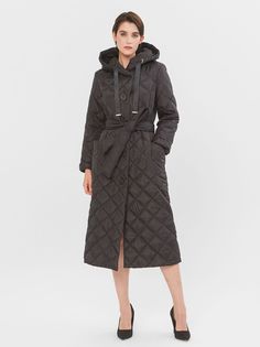 Пальто женское Lo 01232005 черное 46 RU