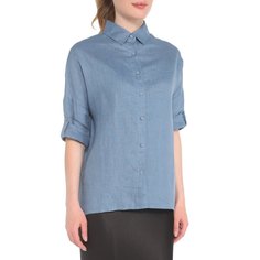 Рубашка женская Maison David MLY2115 синяя 2XS