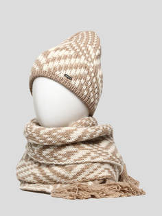 Комплект шапка и шарф женский Vitacci MT0006-08-K бежевый