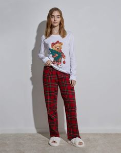 Брюки домашние женские Gloria Jeans GSL001624 красные XS/164 (40)