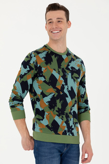Свитшот мужской US Polo G081SZ0820NORO зеленый S