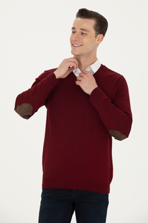 Пуловер мужской US Polo G081SZ0TK0TD03-BSK23 бордовый XL