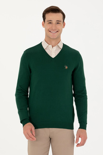 Пуловер мужской US Polo G081SZ0TK0TD03-BSK23 зеленый S