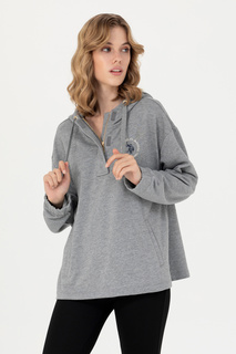 Худи женское US Polo G082SZ0820EMILY-E серое L