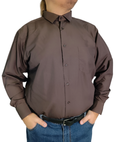 Рубашка мужская Barcotti 13523 коричневая 5XL