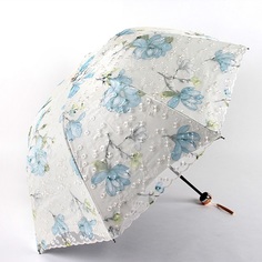 Зонт женский WASABI TREND ZONT-0001-1 белый/голубой
