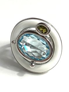Кольцо из бижутерного сплава р.19 FLORENTO К-83, кристалл/эмаль