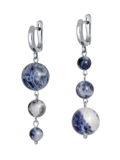 Серьги подвески из бижутерного сплава Koshika rn-439-sodal, ангелит