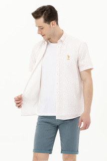 Рубашка мужская U.S. POLO Assn. G081GL0040MALIY бежевая 2XL
