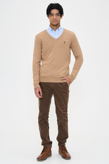 Пуловер мужской U.S. POLO Assn. G081SZ0TK0TD03-LY-R коричневый XL