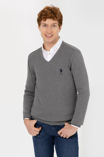 Пуловер мужской U.S. POLO Assn. G081GL0TK0GROV-GLBSK22 серый S