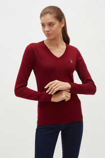 Пуловер женский U.S. POLO Assn. G082SZ0TK0TD02-BSK21 бордовый 2XS