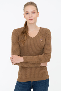 Пуловер женский U.S. POLO Assn. G082SZ0TK0TK03-BSK21 коричневый S