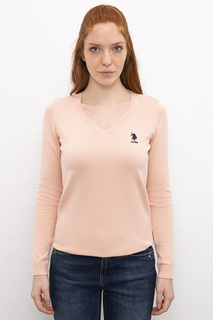 Пуловер женский U.S. POLO Assn. G082GL0TK0GTD02-BSK9 розовый XS