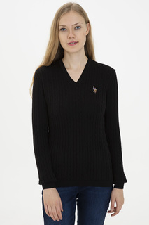 Пуловер женский U.S. POLO Assn. G082SZ0TK0TK03-BSK21 черный 2XS