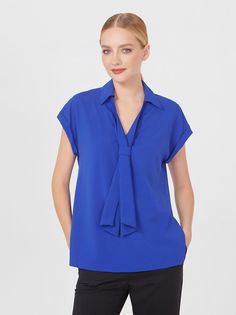 Блуза женская Lo 11232004 синяя 50 RU