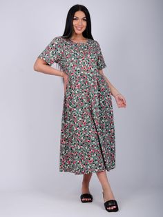 Платье женское Ромашка+ 5941ц зеленое 54 RU