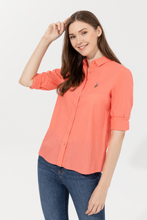 Рубашка женская U.S. POLO Assn. G082SZ0040ELMY021Y оранжевая 32