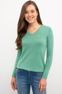 Пуловер женский U.S. POLO Assn. G082SZ0TK0TD02-BSK20 бирюзовый 2XS