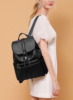 Рюкзак женский Fern М-012 черный, 33x28x13 см