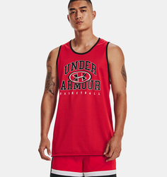 Майка Under Armour Ua Baseline Jsy мужская, спортивная, 77-1377310, Red-Black, размер SM