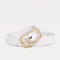 Ремень женский 9720489 белый, 110х1,8 см No Brand
